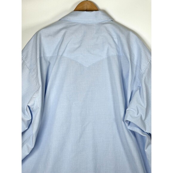 Flying R Ranchwear Western Shirt Men 4XL Tall Light Blue Pearl Snap Made in USA - Picture 4 of 10